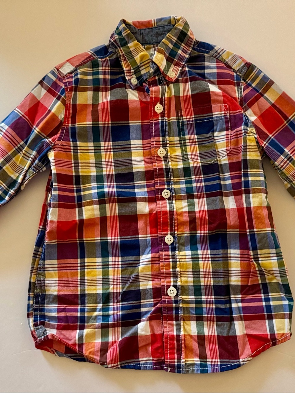 Boys Gymboree 3 t plaid button up dress shirt